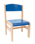 Krzesełko drewniane Extra BUK - wysokość 26 cm - niebieskie