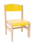 Krzesełko drewniane Extra BUK - wysokość 26 cm - żółte