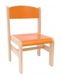 Krzesełko drewniane Extra BUK - wysokość 26 cm - pomarańczowe