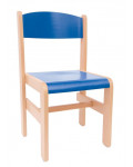Krzesełko drewniane Extra BUK - wysokość 31 cm - niebieskie
