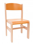 Krzesełko drewniane Extra BUK - wysokość 31 cm - pomarańczowe