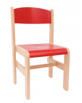 Krzesełko drewniane Extra BUK - wysokość 35 cm - czerwone