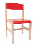 Krzesełko drewniane Extra BUK - wysokość 38 cm - czerwone