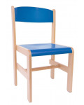 Krzesełko drewniane Extra BUK - wysokość 38 cm - niebieskie