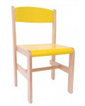 Krzesełko drewniane Extra BUK - wysokość 38 cm - żółte