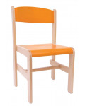 Krzesełko drewniane Extra BUK - wysokość 38 cm - pomarańczowe