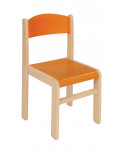 Krzesełko drewniane JAWOR - 31 cm, pomarańczowe
