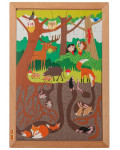 Drewniane puzzle - nad i pod - W lesie