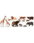 Figurki zwierząt - Zwierzęta afrykańskie z młodymi - 12 szt.