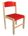 Krzesełko drewniane BUK -  wysokość 26 cm - czerwone