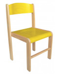 Krzesełko drewniane BUK -  wysokość 26 cm - żółte