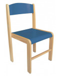 Krzesełko drewniane BUK -  wysokość 38 cm - niebieskie