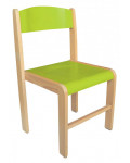 Krzesełko drewniane BUK -  wysokość 38 cm - zielone
