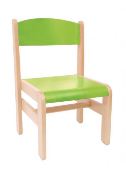 Krzesełko drewniane Extra BUK - wysokość 26 cm - zielone