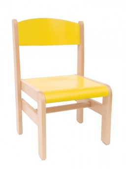 Krzesełko drewniane Extra BUK - wysokość 26 cm - żółte