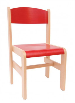 Krzesełko drewniane Extra BUK - wysokość 31 cm - czerwone
