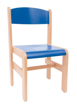 Krzesełko drewniane Extra BUK - wysokość 31 cm - niebieskie