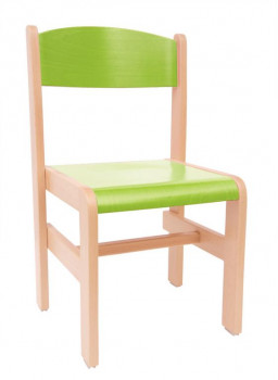 Krzesełko drewniane Extra BUK - wysokość 35 cm - zielone
