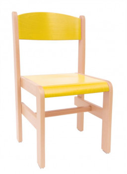 Krzesełko drewniane Extra BUK - wysokość 35 cm - żółte
