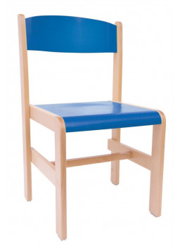 Krzesełko drewniane Extra BUK - wysokość 38 cm - niebieskie