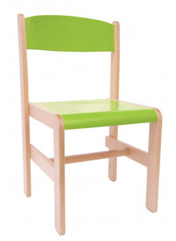 Krzesełko drewniane Extra BUK - wysokość 38 cm - zielone