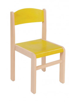 Krzesełko drewniane JAWOR - 26 cm, żółte