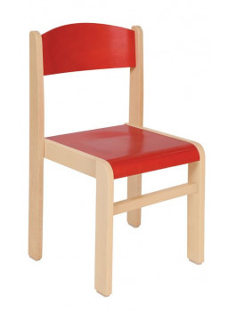 Krzesełko drewniane JAWOR - wysokość 26 cm - czerwone