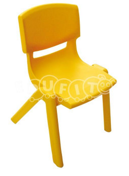 Krzesełko plastikowe - wysokość: 30 cm - żółte