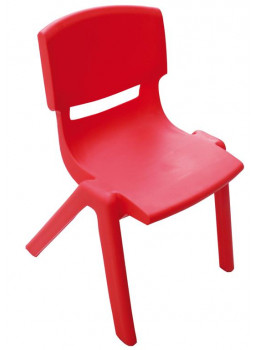 Krzesełko plastikowe - wysokość: 35,5 cm - czerwone