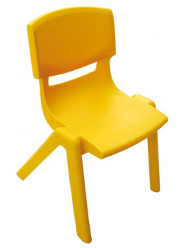 Krzesełko plastikowe - wysokość: 35,5 cm - żółte