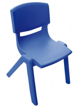 Krzesełko plastikowe - wysokość: 26 cm - niebieskie