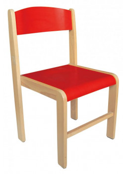 Krzesełko drewniane BUK -  wysokość 38 cm - czerwone