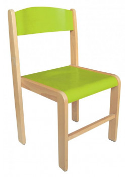 Krzesełko drewniane BUK -  wysokość 38 cm - zielone